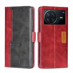 For vivo X Note 5G Contrast Color Side Buckle Leather Phone Case(Red + Black)