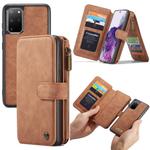 For Galaxy S20 Plus CaseMe Crazy Horse Texture Detachable Multifunctional Horizontal Flip Leather Case, with Card Slot & Holder & Zipper Wallet & Photo Frame(Brown)