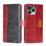 For Honor 60 SE Contrast Color Side Buckle Leather Phone Case(Red + Black)