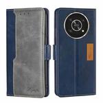 For Honor X30 Contrast Color Side Buckle Leather Phone Case(Blue + Grey)