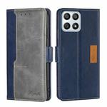 For Honor X30i Contrast Color Side Buckle Leather Phone Case(Blue + Grey)