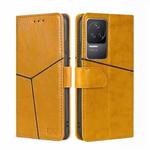 For Xiaomi Redmi K50 / K50 Pro Geometric Stitching Horizontal Flip Leather Phone Case(Yellow)