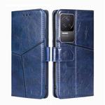 For Xiaomi Redmi K50 / K50 Pro Geometric Stitching Horizontal Flip Leather Phone Case(Blue)