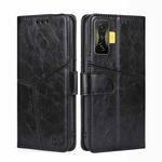 For Xiaomi Redmi K50 Gaming / Poco F4 GT Geometric Stitching Horizontal Flip Leather Phone Case(Black)