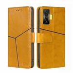 For Xiaomi Redmi K50 Gaming / Poco F4 GT Geometric Stitching Horizontal Flip Leather Phone Case(Yellow)