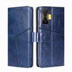 For Xiaomi Redmi K50 Gaming / Poco F4 GT Geometric Stitching Horizontal Flip Leather Phone Case(Blue)