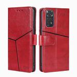 For Xiaomi Redmi Note 11 4G / Note 11S Geometric Stitching Horizontal Flip Leather Phone Case(Red)