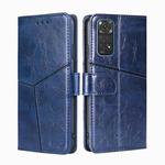 For Xiaomi Redmi Note 11 4G / Note 11S Geometric Stitching Horizontal Flip Leather Phone Case(Blue)