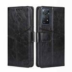 For Xiaomi Redmi Note11 Pro 4G / 5G Geometric Stitching Horizontal Flip Leather Phone Case(Black)