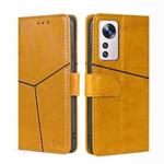 For Xiaomi 12 Pro Geometric Stitching Horizontal Flip Leather Phone Case(Yellow)