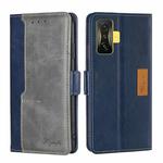 For Xiaomi Redmi K50 Gaming/Poco F4 GT Contrast Color Side Buckle Leather Phone Case(Blue + Grey)
