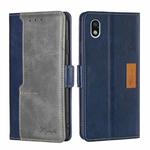 For Sony Xperia ACE III Contrast Color Side Buckle Leather Phone Case(Blue + Grey)