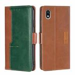 For Sony Xperia ACE III Contrast Color Side Buckle Leather Phone Case(Light Brown + Green)