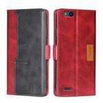 For ZTE Tempo X/Vantage/Z839/N9137 Contrast Color Side Buckle Leather Phone Case(Red + Black)