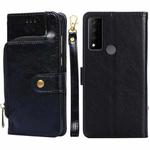 For TCL 30V 5G Zipper Bag Leather Phone Case(Black)