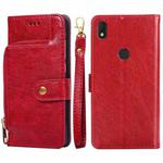 For alcatel  Axel/Lumos Zipper Bag Leather Phone Case(Red)