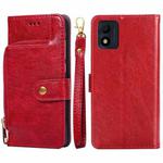 For alcatel 1B 2022 Zipper Bag Leather Phone Case(Red)