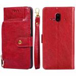 For Fujitsu Arrows F-52B Zipper Bag Leather Phone Case(Red)