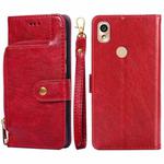 For Kyocera KY-51B Zipper Bag Leather Phone Case(Red)