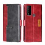 For TCL 30 V 5G/T781S Contrast Color Side Buckle Leather Phone Case(Red + Black)