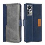 For Infinix Hot 11S/X6812 Contrast Color Side Buckle Leather Phone Case(Blue + Grey)