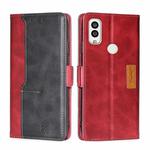 For Kyocera Android One S9/KC S304/Digno Sanga Edition Contrast Color Side Buckle Leather Phone Case(Red + Black)