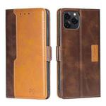 For Blackview A95 Contrast Color Side Buckle Leather Phone Case(Dark Brown + Gold)