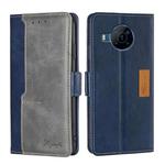 For Nokia X100 Contrast Color Side Buckle Leather Phone Case(Blue + Grey)