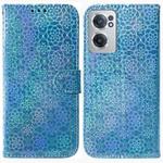 For OnePlus Nord CE 2 5G Colorful Magnetic Buckle Leather Phone Case(Blue)