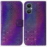 For OnePlus Nord N20 5G Colorful Magnetic Buckle Leather Phone Case(Purple)