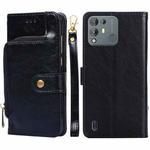 For Blackview A55 Pro Zipper Bag Leather Phone Case(Black)