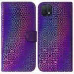 For OPPO A16K Colorful Magnetic Buckle Leather Phone Case(Purple)