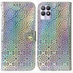 For OPPO Realme 8i Colorful Magnetic Buckle Leather Phone Case(Silver)