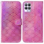 For OPPO Realme 8i Colorful Magnetic Buckle Leather Phone Case(Pink)