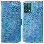 For OPPO Realme 9 Pro Colorful Magnetic Buckle Leather Phone Case(Blue)