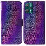 For OPPO Realme 9 Pro Colorful Magnetic Buckle Leather Phone Case(Purple)