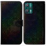 For OPPO Realme 9 Pro Colorful Magnetic Buckle Leather Phone Case(Black)