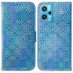 For OPPO Realme 9 Pro+ Colorful Magnetic Buckle Leather Phone Case(Blue)