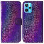 For OPPO Realme 9 Pro+ Colorful Magnetic Buckle Leather Phone Case(Purple)