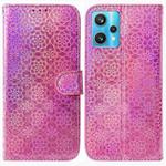 For OPPO Realme 9 Pro+ Colorful Magnetic Buckle Leather Phone Case(Pink)