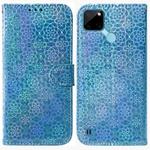For OPPO Realme C21Y Colorful Magnetic Buckle Leather Phone Case(Blue)