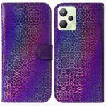 For OPPO Realme C35 Colorful Magnetic Buckle Leather Phone Case(Purple)