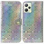 For OPPO Realme C35 Colorful Magnetic Buckle Leather Phone Case(Silver)