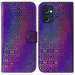 For OPPO Reno7 5G Foreign / Find X5 Lite Colorful Magnetic Buckle Leather Phone Case(Purple)