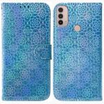 For Motorola Moto E20 / E30 / E40 Colorful Magnetic Buckle Leather Phone Case(Blue)