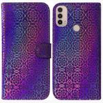 For Motorola Moto E20 / E30 / E40 Colorful Magnetic Buckle Leather Phone Case(Purple)