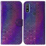 For Motorola Moto G Pure Colorful Magnetic Buckle Leather Phone Case(Purple)