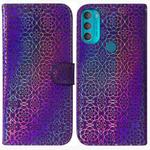 For Motorola Moto G71 Colorful Magnetic Buckle Leather Phone Case(Purple)