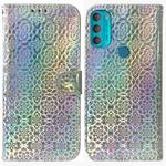 For Motorola Moto G71 Colorful Magnetic Buckle Leather Phone Case(Silver)