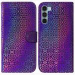 For Motorola Moto G200 5G / Edge S30 Colorful Magnetic Buckle Leather Phone Case(Purple)